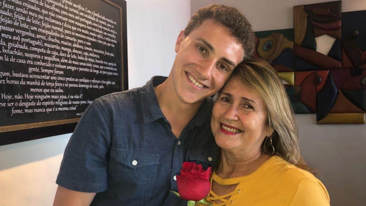 Rylan Korpi with host mother in Brazil